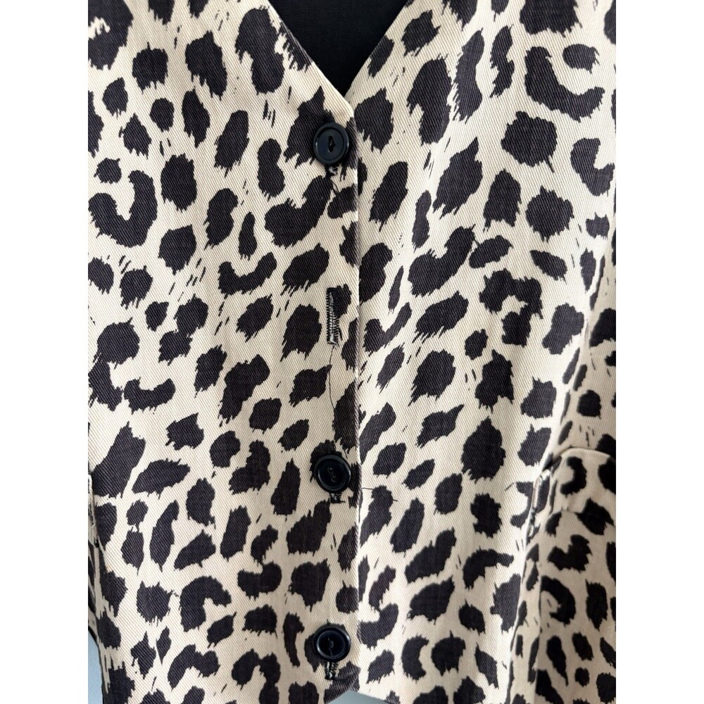 Vintage Saddle River Sportswear Vest Leopard Animal Print Womens Size Large FLAW - Picture 3 of 6